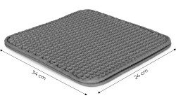 Mata dwuwarstwowa wycieraczka pod kuwetę dla kota szara