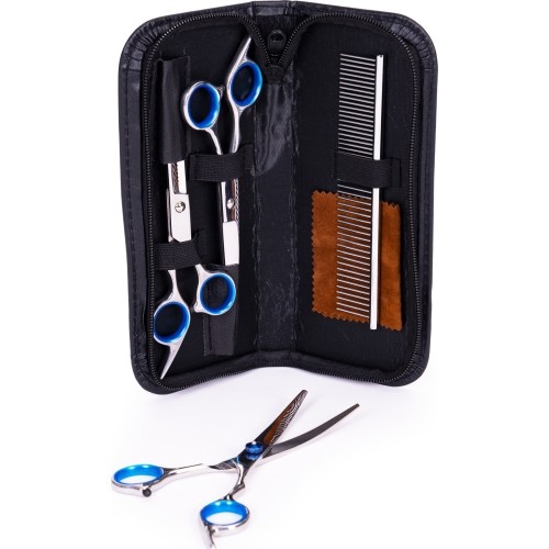 Zestaw groomerski do strzyżenia psów kotów nożyczki grzebień etui