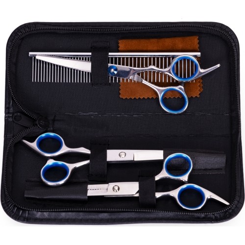 Zestaw groomerski do strzyżenia psów kotów nożyczki grzebień etui