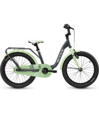 Dviratis S'COOL niXe 18" 1-biegowy hamulec aluminiowy ciemnoszary-pastelowy zielony