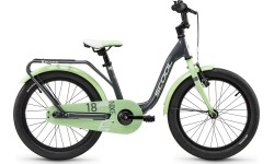 Rower S'COOL niXe 18" 1-biegowy coaster-brake aluminiowy, ciemnoszary-pastelowy zielony