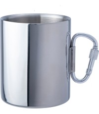 Turystyczny kubek ze stali nierdzewnej BasicNature Space Safer Thermo - 0,34 l, Składane ucho