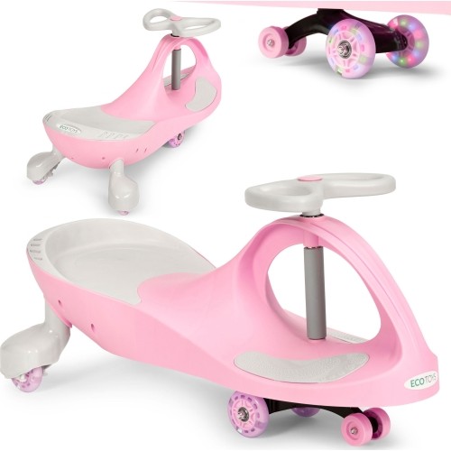 Jeździk dla dzieci z kołami LED, różowy, ECOTOYS