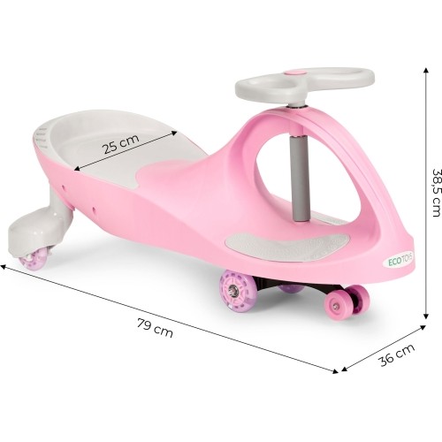 Jeździk grawitacyjny pojazd dla dzieci koła LED różowy ECOTOYS