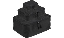 BLACK 3-PC MESH POUCH SET