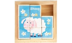 Drewniane klocki puzzle edukacyjne układanka Ecotoys zoo