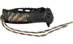 NÓŻ JEDNORĘCZNY PARACORD W KAMUFLAŻU Z PODPAŁKĄ
