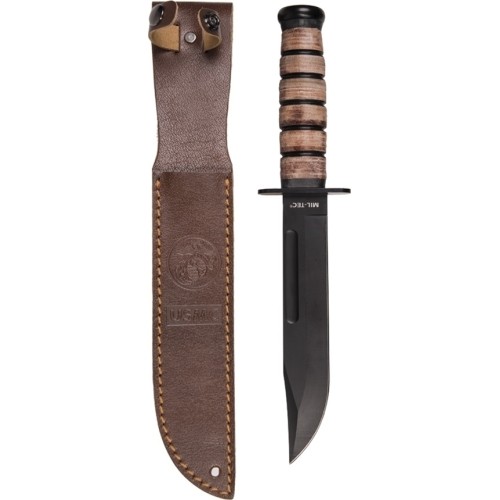 USMC COMBAT KNIFE WITH LEATHER SHEATH
