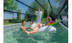 EXIT Czarny basen skórzany 540x250x122cm z pompą filtrem piaskowym i kopułą oraz pompą ciepła - czarny