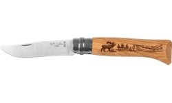 Nóż Opinel 8 inox dąb seria Animal - jeleń