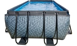 EXIT Basen kamienny 400x200x122cm z pompą z filtrem piaskowym - szary