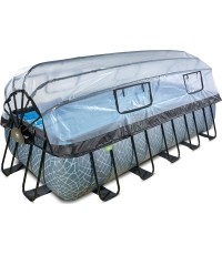 Basen EXIT Stone 540 x 250 x 122 cm z zadaszeniem, drabinką i pompą z filtrem piaskowym