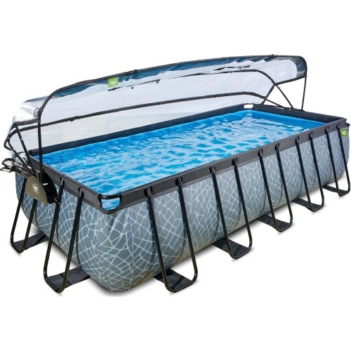 Basen EXIT Stone 540 x 250 x 122 cm z zadaszeniem, drabinką i pompą z filtrem piaskowym