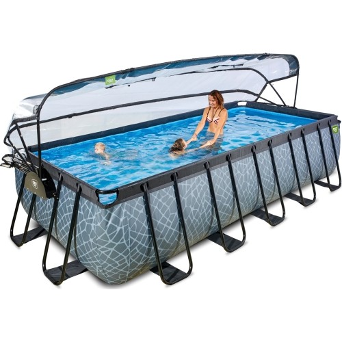 Basen EXIT Stone 540 x 250 x 122 cm z zadaszeniem, drabinką i pompą z filtrem piaskowym