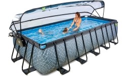 Basen EXIT Stone 540 x 250 x 122 cm z zadaszeniem, drabinką i pompą z filtrem piaskowym