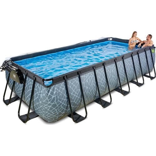 Basen EXIT Stone 540 x 250 x 122 cm z zadaszeniem, drabinką i pompą z filtrem piaskowym