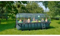 Basen EXIT Stone 540 x 250 x 122 cm z zadaszeniem, drabinką i pompą z filtrem piaskowym