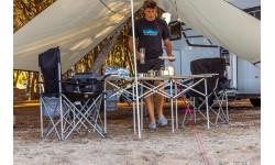 Turystyczne krzesło składane kempingowe BasicNature Travelchair, Czarne