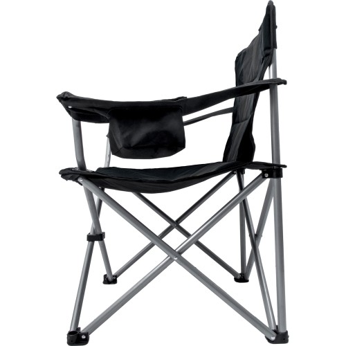 Turystyczne krzesło składane kempingowe BasicNature Travelchair, Czarne