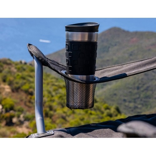 Turystyczne krzesło składane kempingowe BasicNature Travelchair, Czarne