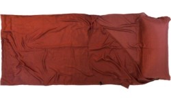 Prostokątna wkładka do śpiwora Origin Outdoors Silk, Bordowa