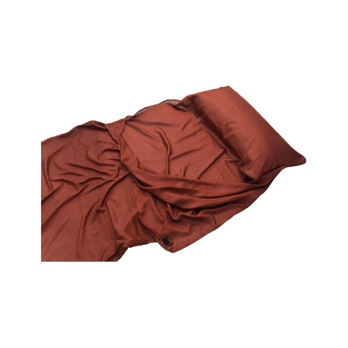 Prostokątna wkładka do śpiwora Origin Outdoors Silk, Bordowa