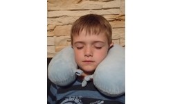 Poduszka pod szyję podróżna turystyczna dla dzieci BasicNature Kids - Niebieska