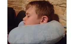 Poduszka pod szyję podróżna turystyczna dla dzieci BasicNature Kids - Niebieska
