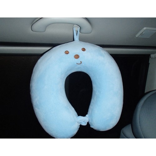 Poduszka pod szyję podróżna turystyczna dla dzieci BasicNature Kids - Niebieska