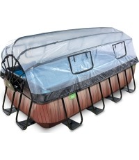 Basen EXIT Wood 400x200x100cm z zadaszeniem, drabinką i filtrem piaskowym