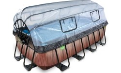 Basen EXIT Wood 400x200x100cm z zadaszeniem, drabinką i filtrem piaskowym