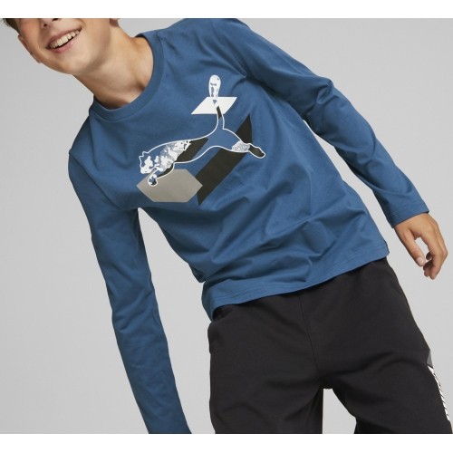 Puma Marškinėliai Paaugliams Alpha Longsleeve Tee Blue 670103 17