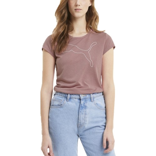 Koszulka damska Puma Active Logo Heather Tee Pink