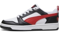 Puma Rebound V6 Lo Jr buty młodzieżowe Black White Red 393833 04