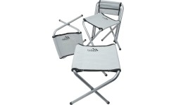 Zestaw mebli turystycznych Składany stół kempingowy turystyczny i 4 krzesła Cattara Double - Szary