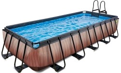 Basen EXIT Drewno 540 x 250 x 100 cm z drabinką i pompą z filtrem