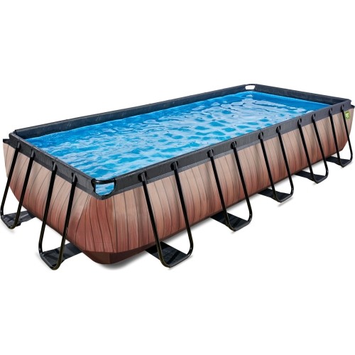 Basen EXIT Drewno 540 x 250 x 100 cm z drabinką i pompą z filtrem