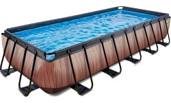 Basen EXIT Drewno 540 x 250 x 100 cm z drabinką i pompą z filtrem