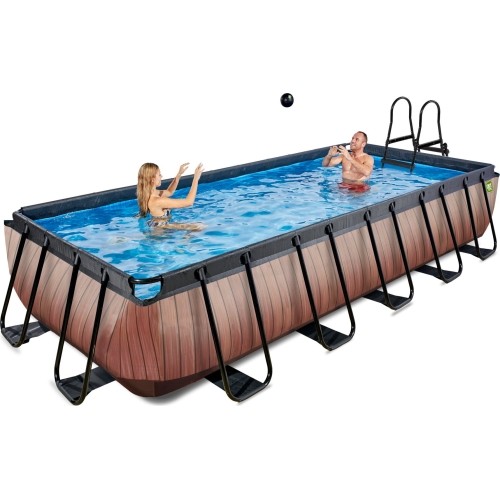 Basen EXIT Drewno 540 x 250 x 100 cm z drabinką i pompą z filtrem
