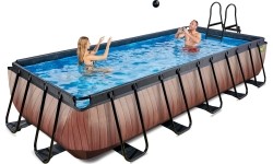 Basen EXIT Drewno 540 x 250 x 100 cm z drabinką i pompą z filtrem