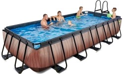Basen EXIT Drewno 540 x 250 x 100 cm z drabinką i pompą z filtrem