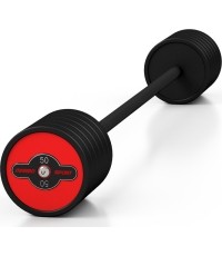 Sztanga gumowana prosta 50 kg czerwony połysk - Marbo Sport