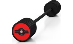 Sztanga gumowana prosta 50 kg czerwony połysk - Marbo Sport