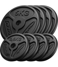 Zestaw obciążeń żeliwnych slim 30 kg / 4 x 5 kg + 4 x 2,5 kg - Marbo Sport