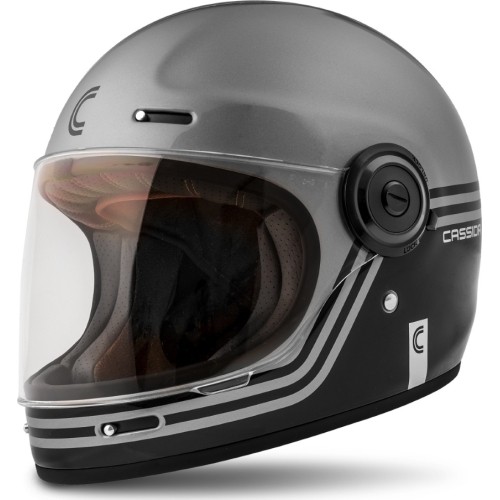 Kask motocyklowy Cassida Fibre Super Hooligan czarny/metaliczny szary