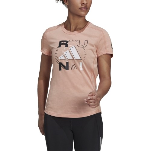 Bluzka damska Adidas Run Logo W 1 Peach GV1352