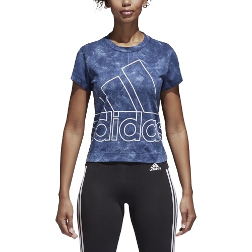 Koszulka Adidas W Id Slim Tee, niebieska, CG1002