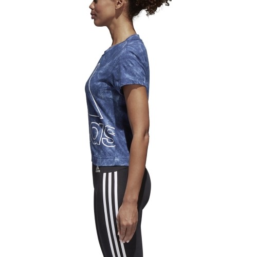 Koszulka Adidas W Id Slim Tee, niebieska, CG1002