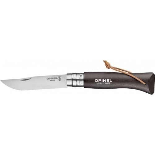 Nóż Opinel Colorama 08 Inox Grab brązowy, z paskiem
