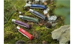 Opinel Colorama 08 Inox Grab brązowy nóż z paskiem